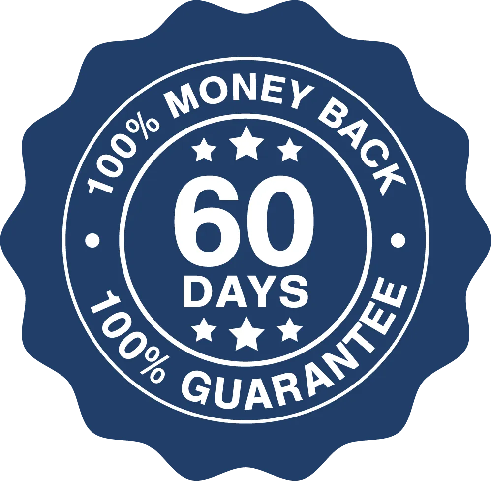 60-day money-back guarantee seal